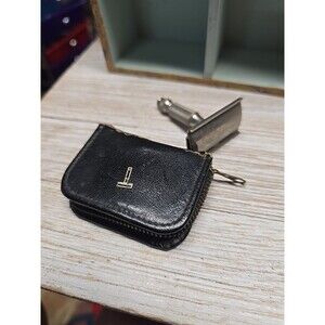 Vintage Gillette Safety Razor | Mini Travel Set | Black Faux Leather Zip Case
